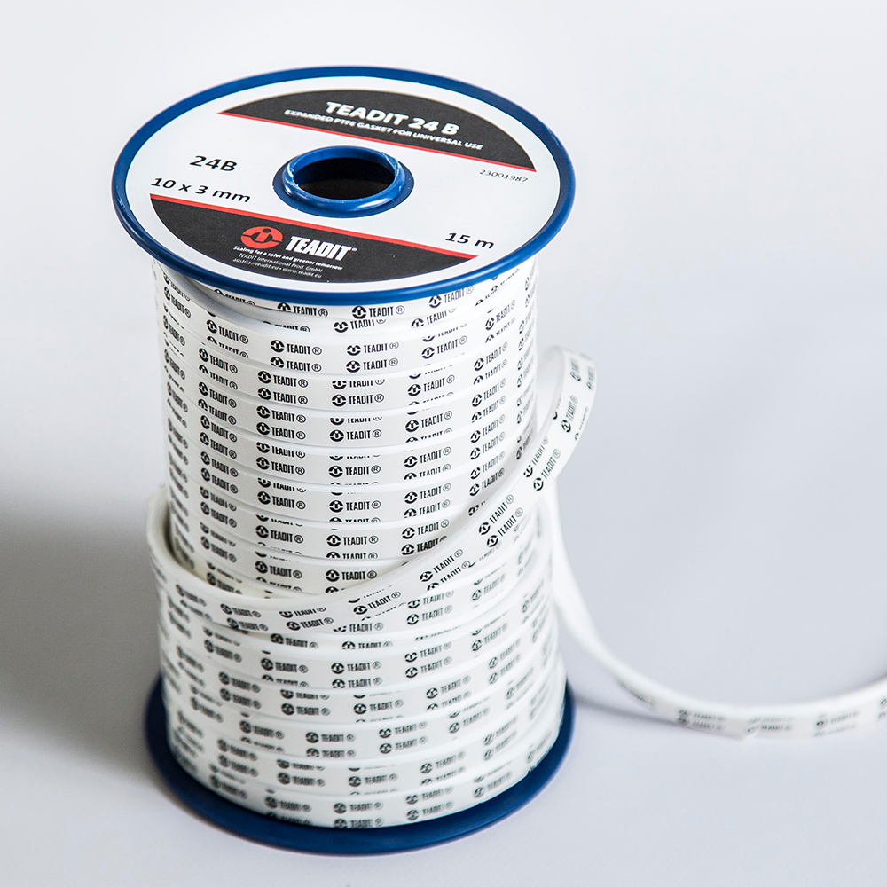 PTFE-Flachband Teadit 24B, einseitig selbstklebend 100 % PTFE